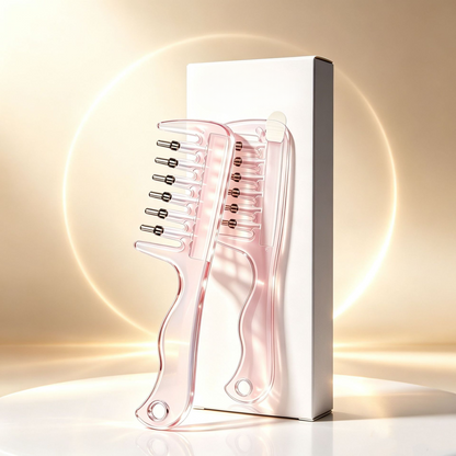 💧Refillable Scalp Oil Applicator Comb with 6 Metal Massage Tips – Even Root Serum Distribution & Scalp Stimulation for Hair Care