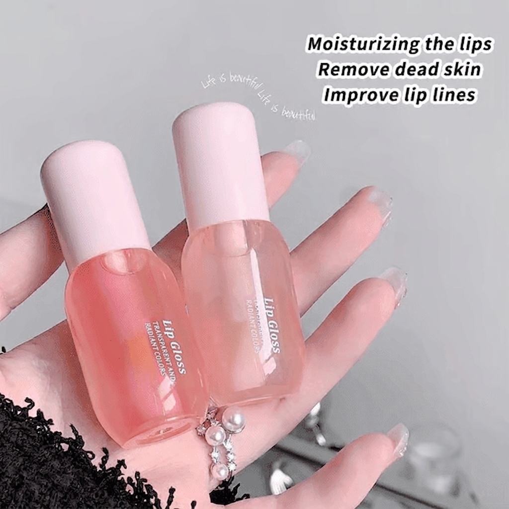 Moisturizing Lip Balm, 2 Counts/Set  Hydrating Glossy Lip Glaze Stick Plumping Lip Oil for Women