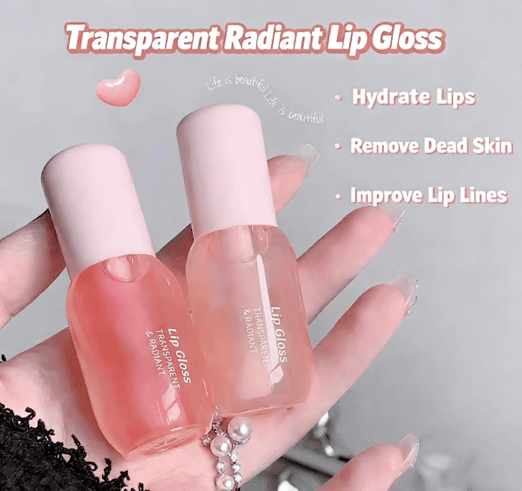 Moisturizing Lip Balm, 2 Counts/Set  Hydrating Glossy Lip Glaze Stick Plumping Lip Oil for Women