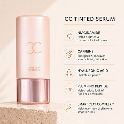 CC color-correcting tinted serum+SPF 30 mineral setting powder