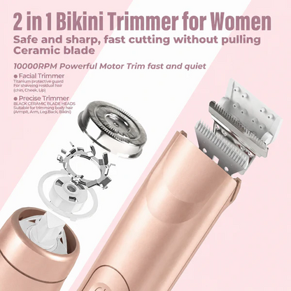 NEW 2-in-1 Waterproof Painless Body Trimmer