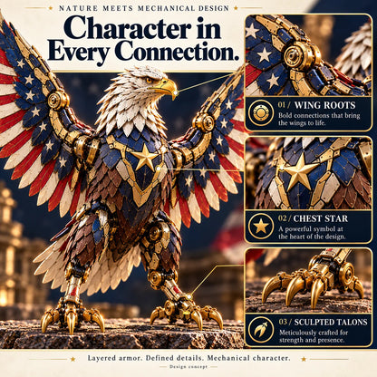 🔥last Day 49% Off🔥 -🦅 American Eagle Transforming Egg – Stars & Stripes Mechanical Figure With Bold Wing Details